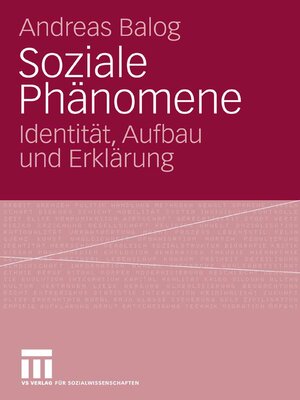 cover image of Soziale Phänomene